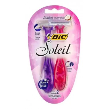 APARELHO BIC SOLEIL FEM ROXO ROSA 2UN