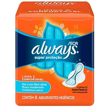 ABSORVENTE ALWAYS SECA S ABAS 8UN