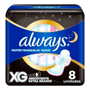 ABSORVENTE ALWAYS NOITES TRANQ XG 8UN