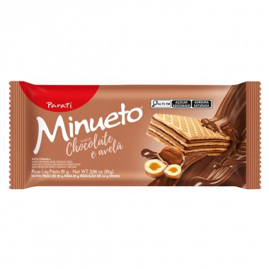BISCOITO WAF MINUETO CHOC AVELA 81GR