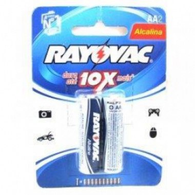 PILHA RAYOVAC PEQUENA AA ALCALINA 2UN