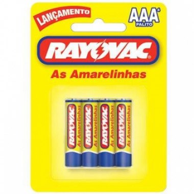PILHA RAYOVAC PALITO AMARELINHA SM 4UN