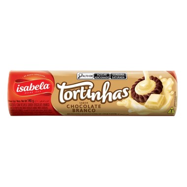 BISCOITO ISABELA TORTINHAS CHOC BCO 140G