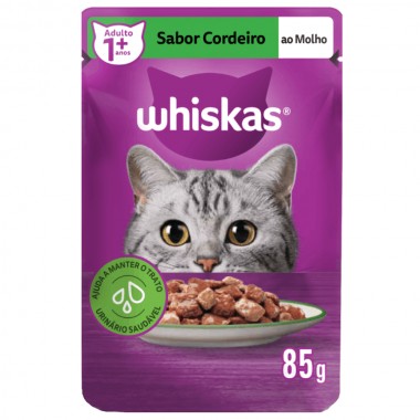 RACAO WHISKAS CORDEIRO SHT 85GR