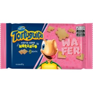 BISCOITO WAF TORTUGUITA MORANGO 85GR