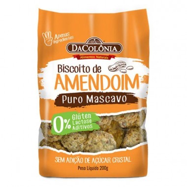 BISCOITO DACOLONIA AMENDOIM 200GR