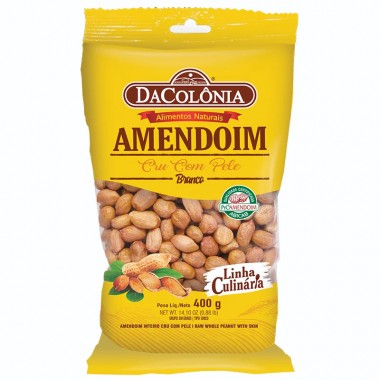 AMENDOIM DACOLONIA BCO CRU GRAUDO 400GR