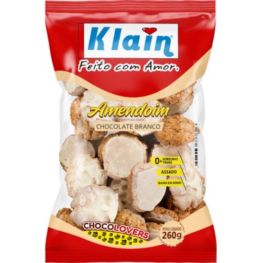 BISCOITO KLAIN AMENDOIM CHOCO BCO 260GR